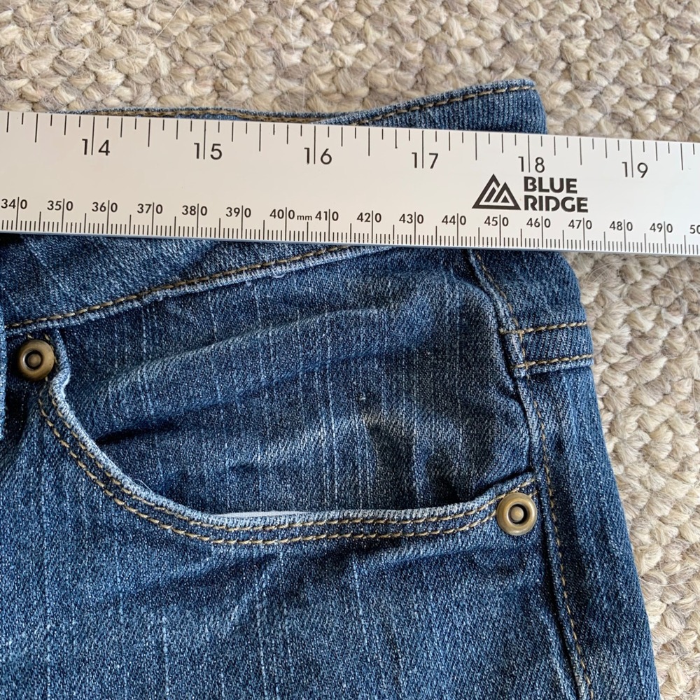 Garnet Hill Jeans Blue Denim Embroidered Dandelion Flower Women 14 Boho Festival - Picture 7 of 16